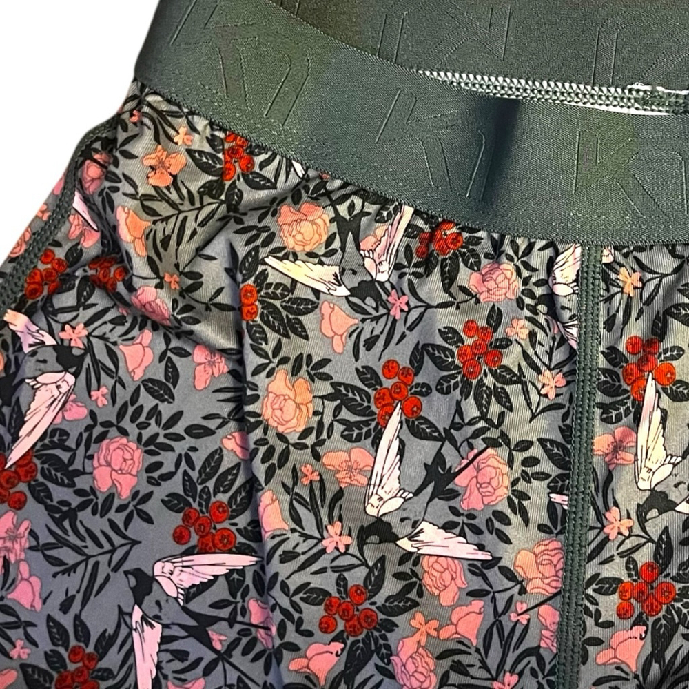 Kari Traa Fryd Superundertøysbukse Thermal Leggings, Murk Green Floral, S-M - Picture 7 of 15